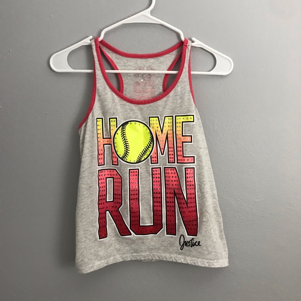 Size:14 Justice softball tank top